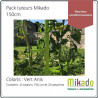Lot de 6 tuteurs de jardin Mikado – Hauteur : 150 cm avec 24 attaches – Couleur : Vert Anis