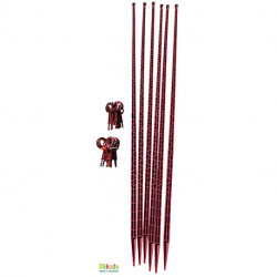 Lot de 6 tuteurs de jardin Mikado – Hauteur : 150 cm avec 24 attaches – Couleur : Cerise