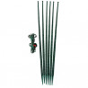 Lot de 6 tuteurs de jardin Mikado – Hauteur : 180 cm avec 24 attaches – Couleur : Vert Jardin
