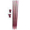 Lot de 6 tuteurs de jardin Mikado – Hauteur : 180 cm avec 24 attaches – Couleur : Cerise