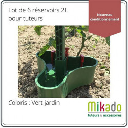 Lot de 6 réservoir d’eau Mikado pour tuteurs - Contenance : 2L - Couleur : Vert Jardin