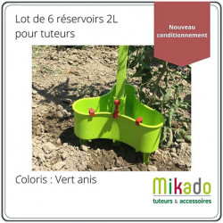 Lot de 6 réservoir d’eau Mikado pour tuteurs - Contenance : 2L - Couleur : Vert Anis