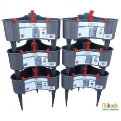 Lot de 6 réservoir d’eau Mikado pour tuteurs - Contenance : 2L - Couleur : Anthracite