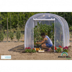 Serre de jardin en polyéthylène avec armature en acier galvanisé 6 m² -  2 x 3 x 2 m – Porte zippée