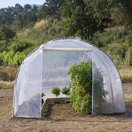 Serre de jardin en polyéthylène avec armature en acier galvanisé 9 m² -  3 x 3 x 2 m – Porte zippée