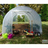 Serre de jardin en polyéthylène avec armature en acier galvanisé 13,5 m² - 4,5 x 3 x 2 m – 2 Portes zippées