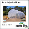 Serre de jardin en polyéthylène avec armature en acier galvanisé 18 m² - 6 x 3 x 2 m – 2 Portes battantes