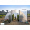 Serre de jardin en polyéthylène avec armature en acier galvanisé 27 m² - 6 x 4,5 x 2,25 m – 2 Portes battantes