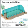 Aération latérale avec manivelle en acier galvanisé pour serres de jardin de 18 m² et 27 m² - Longueur : 6 m