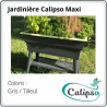 Jardinière Calipso en polypropylène maxi 40L gris et tilleul – 81 x 39 x 80 cm