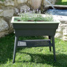 Jardinière Calipso en polypropylène maxi 40L gris et tilleul – 81 x 39 x 80 cm