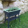 Jardinière Calipso en polypropylène maxi 40L gris et tilleul – 81 x 39 x 80 cm