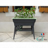 Jardinière Calipso en polypropylène maxi 40L gris et tilleul – 81 x 39 x 80 cm