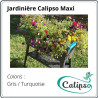 Jardinière Calipso en polypropylène maxi 40L gris et turquoise – 81 x 39 x 80 cm