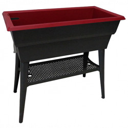 Jardinière Calipso en polypropylène maxi 40L gris et cerise – 81 x 39 x 80 cm