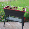 Jardinière Calipso en polypropylène maxi 40L gris et cerise – 81 x 39 x 80 cm