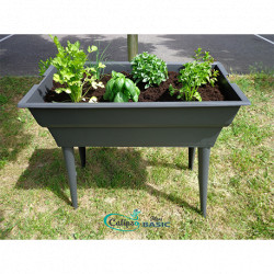 Jardinière Calipso maxi basic en polypropylène 40L 81 x 39 x 80 cm – gris