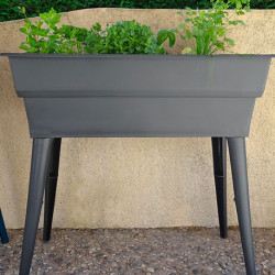 Jardinière Calipso maxi basic en polypropylène 40L 81 x 39 x 80 cm – gris