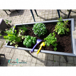Jardinière Calipso maxi basic en polypropylène 40L 81 x 39 x 80 cm – gris