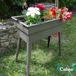 Jardinière Calipso maxi basic en polypropylène 40L 81 x 39 x 80 cm – taupe