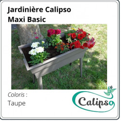 Jardinière Calipso maxi basic en polypropylène 40L 81 x 39 x 80 cm – taupe