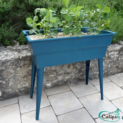 Jardinière Calipso en polypropylène maxi 40L 81 x 39 x 80 cm – gris et bleu canard