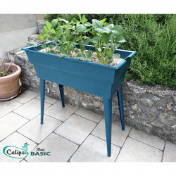 Jardinière Calipso en polypropylène maxi 40L 81 x 39 x 80 cm – gris et bleu canard