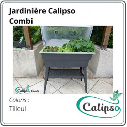 Jardinière Calipso en polypropylène combi 40L gris et tilleul – 81 x 39 x 100 cm