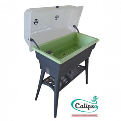 Jardinière Calipso en polypropylène combi 40L gris et tilleul – 81 x 39 x 100 cm