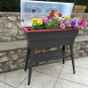 Jardinière Calipso en polypropylène combi 40L gris et cerise – 81 x 39 x 100 cm