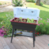 Jardinière Calipso en polypropylène combi 40L gris et cerise – 81 x 39 x 100 cm