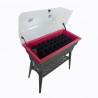 Jardinière Calipso en polypropylène combi 40L gris et cerise – 81 x 39 x 100 cm