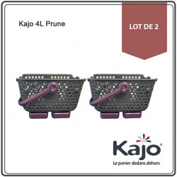 Lot de 2 paniers Kajo en polypropylène 4 L 24 x 20 x 15 cm – gris et prune
