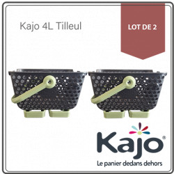 Lot de 2 paniers Kajo en polypropylène 4 L 24 x 20 x 15 cm – gris et tilleul