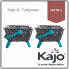 Lot de 2 paniers Kajo en polypropylène 4 L 24 x 20 x 15 cm – gris et turquoise