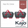 Lot de 2 paniers Kajo en polypropylène 15 L 48 x 29 x 20 cm – gris et cerise