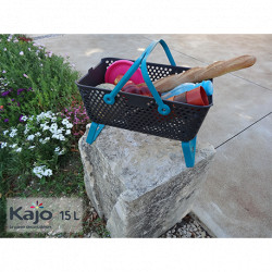 Lot de 2 paniers Kajo en polypropylène 15 L 48 x 29 x 20 cm – gris et turquoise
