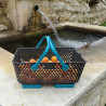 Lot de 2 paniers Kajo en polypropylène 15 L 48 x 29 x 20 cm – gris et turquoise