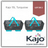 Lot de 2 paniers Kajo en polypropylène 15 L 48 x 29 x 20 cm – gris et turquoise