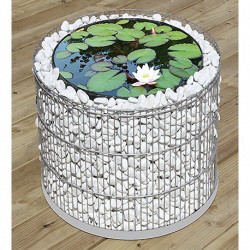 Jardinière en acier ronde gabion 40 x 40 x 30 cm sans galet