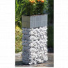 Jardinière en acier rectangulaire gabion 40 x 20 x 80 cm sans galet