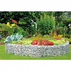 Jardinière en acier ronde gabion 240 x 240 x 40 cm sans galet