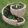 Jardinière en acier spirale gabion 110 x 90 x 60 cm avec galets