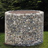 Jardinière en acier ronde gabion 126 x 126 x 100 cm sans galet