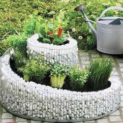 Jardinière en acier spirale XXL gabion 200 x 150 x 80 cm avec galets