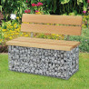 Banc de Jardin en Gabion Calma 105 x 40 cm Avec Galets