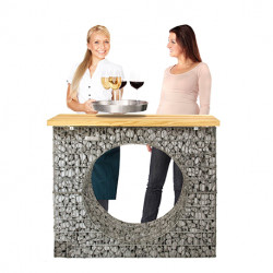 Banc de Jardin en Gabion Arche 125 x 45 cm Avec Galets