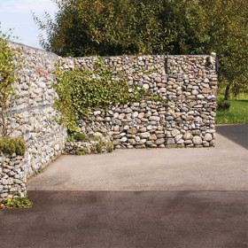 Gabion à Tiges Cage Métallique 100 x 30 x 40 cm Avec Galets