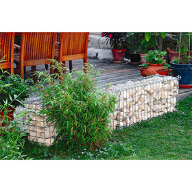 Gabion à Tiges Cage Métallique 100 x 30 x 40 cm Avec Galets