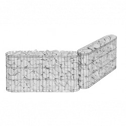 Muret de Jardin en Gabion 60 x 10 x 30 cm Sans Galet